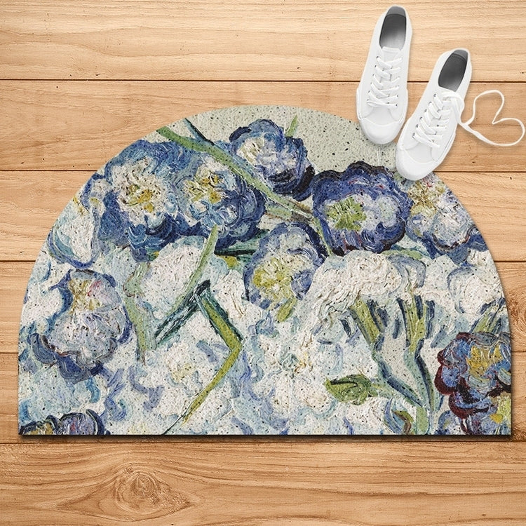 painting art flower door mat