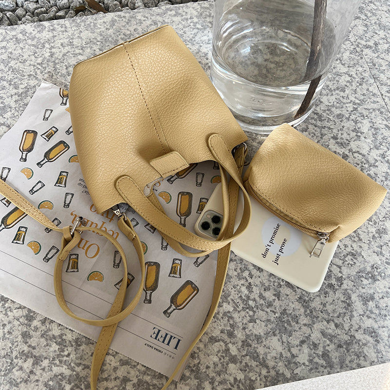 4color french soft leather handbag