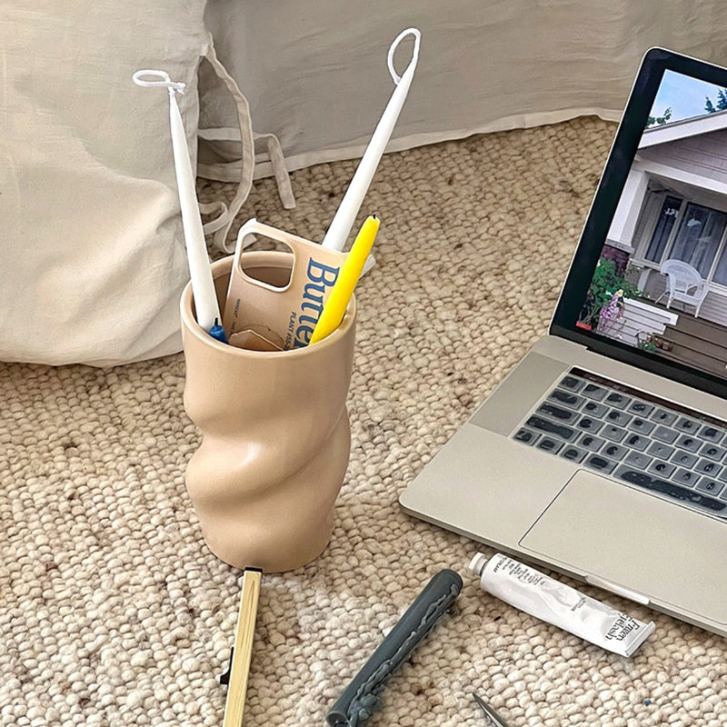 2color twiste barrel vase