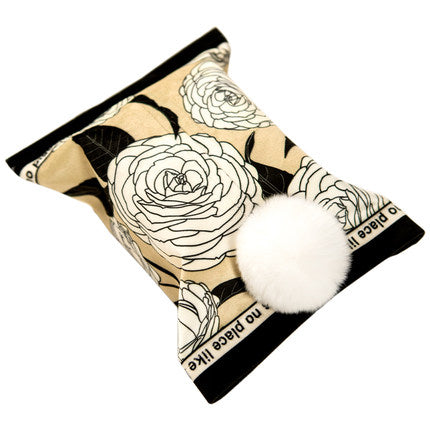 cream yellow flower tissue case