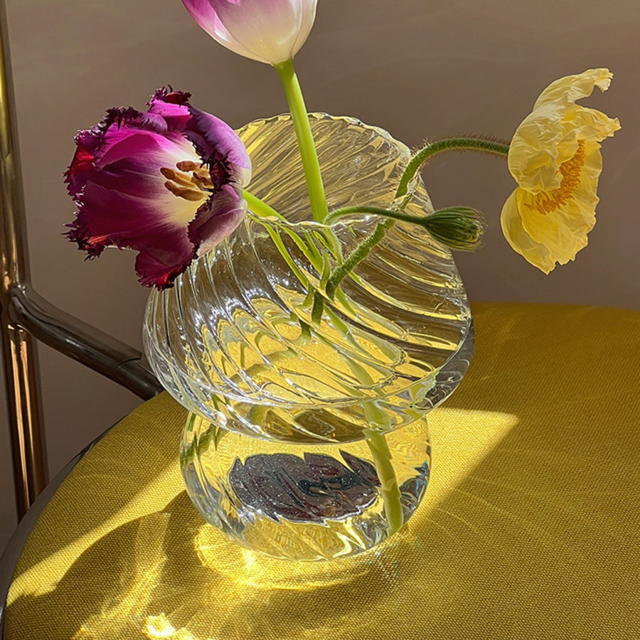 3color clear mushroom vase