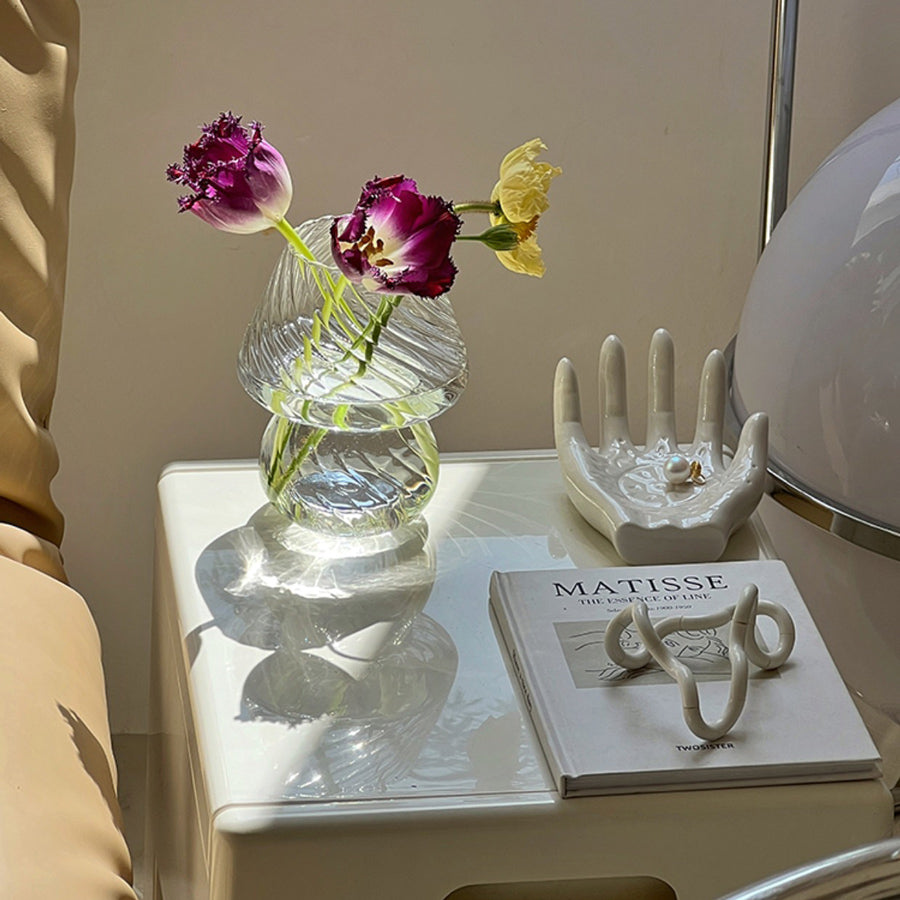 3color clear mushroom vase