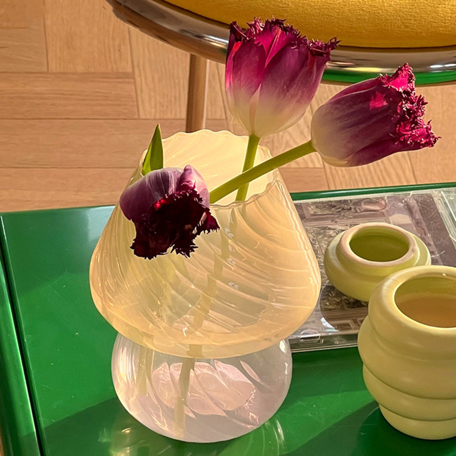 3color clear mushroom vase