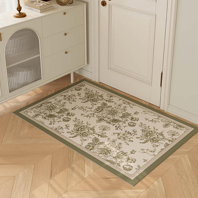 glorious green shadow flower door mat