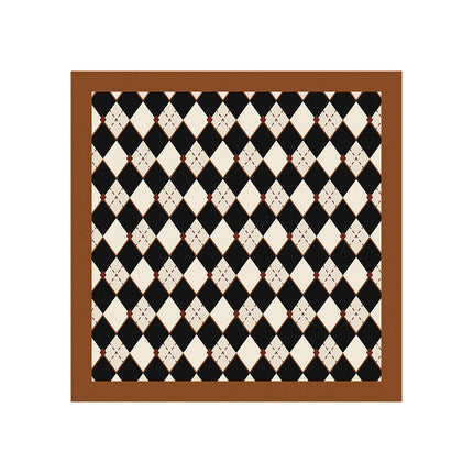 argyle brown check laundry mat