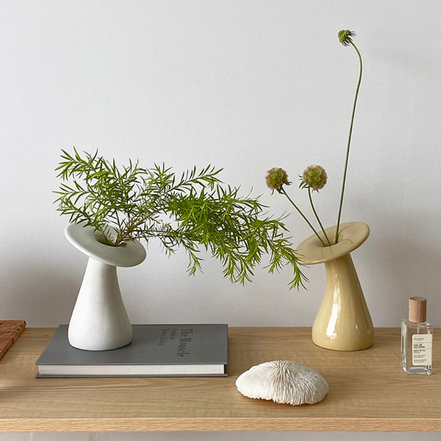 2color mushroom mold vase