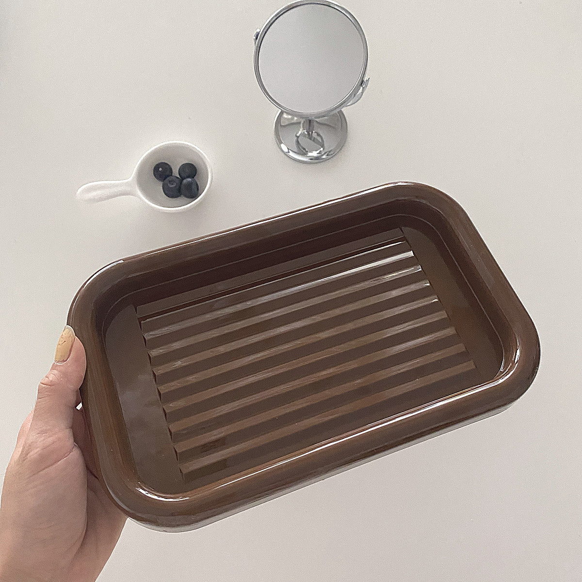 2set brown tray