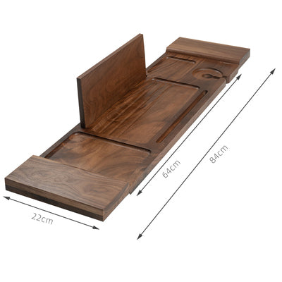 dark wood bath tray