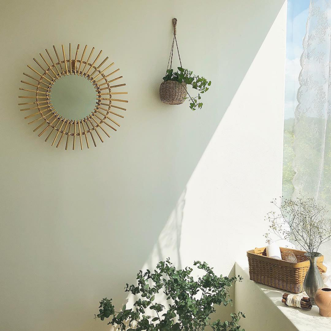 sunny wood mirror
