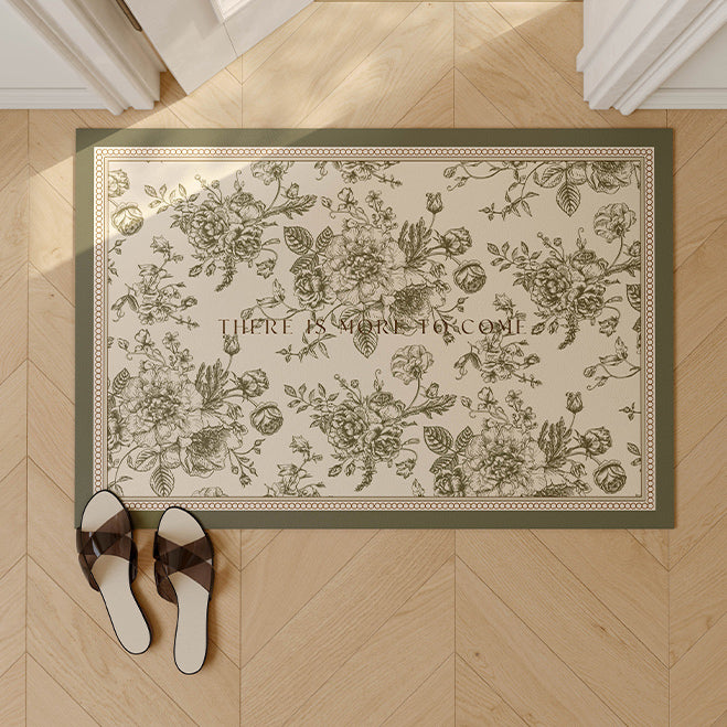 glorious green shadow flower door mat