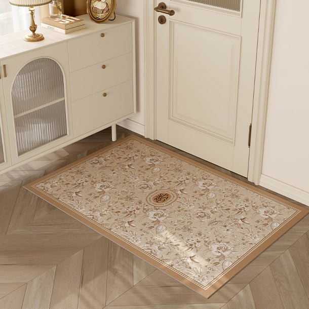 pastoral brown shadow flower door mat