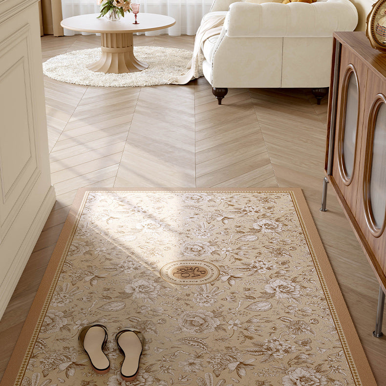 pastoral brown shadow flower door mat