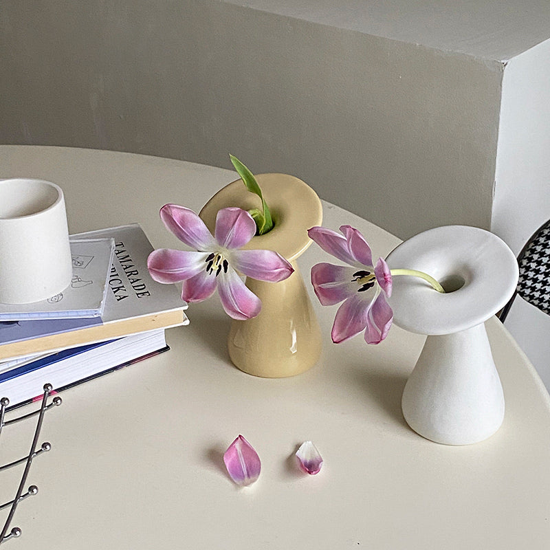 2color mushroom mold vase