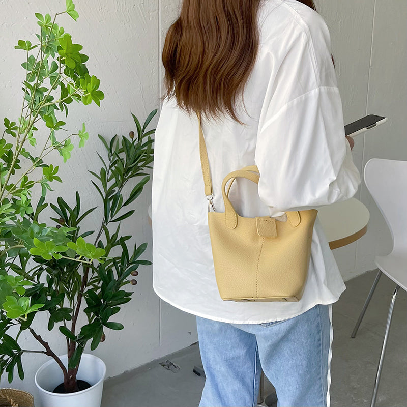 4color french soft leather handbag
