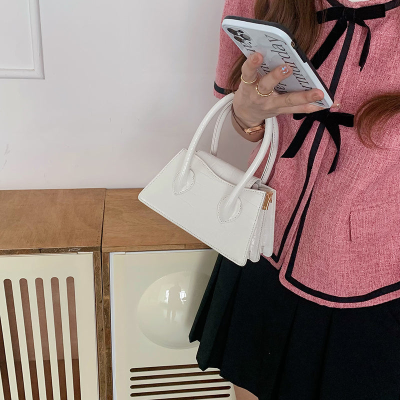 3color french square mini handbag