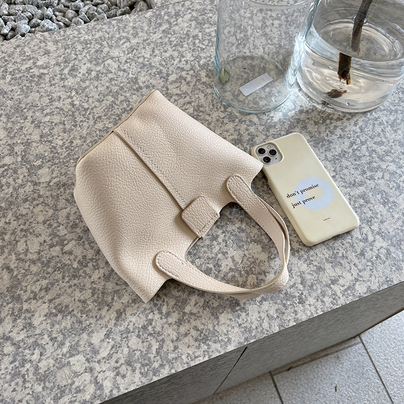 4color french soft leather handbag