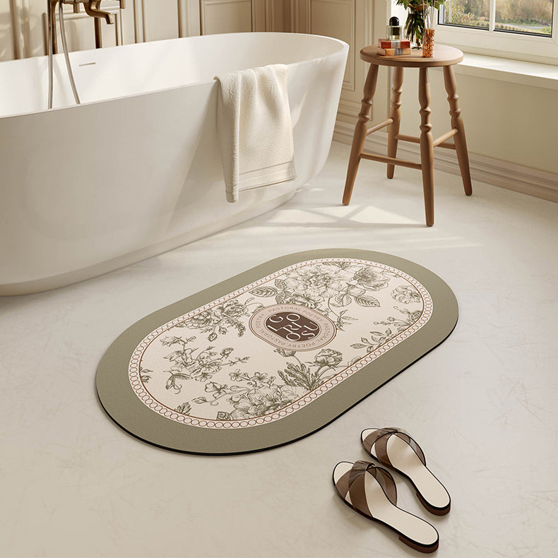 glorious green shadow flower bath mat