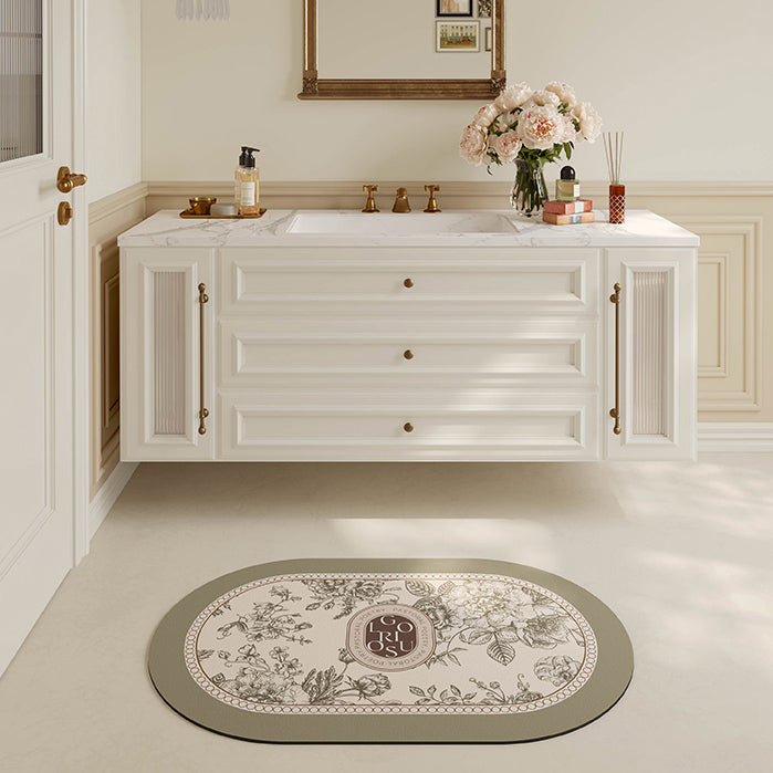 glorious green shadow flower bath mat