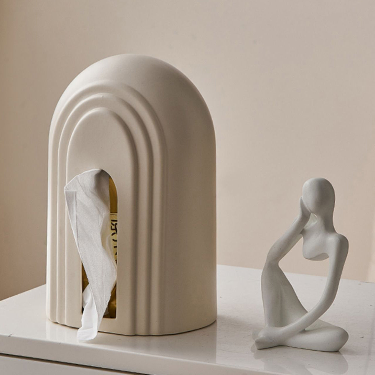 2color ceramic arch tissue case