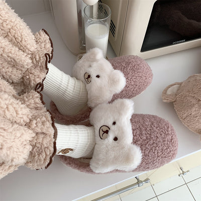 4color fur bear roomshoes