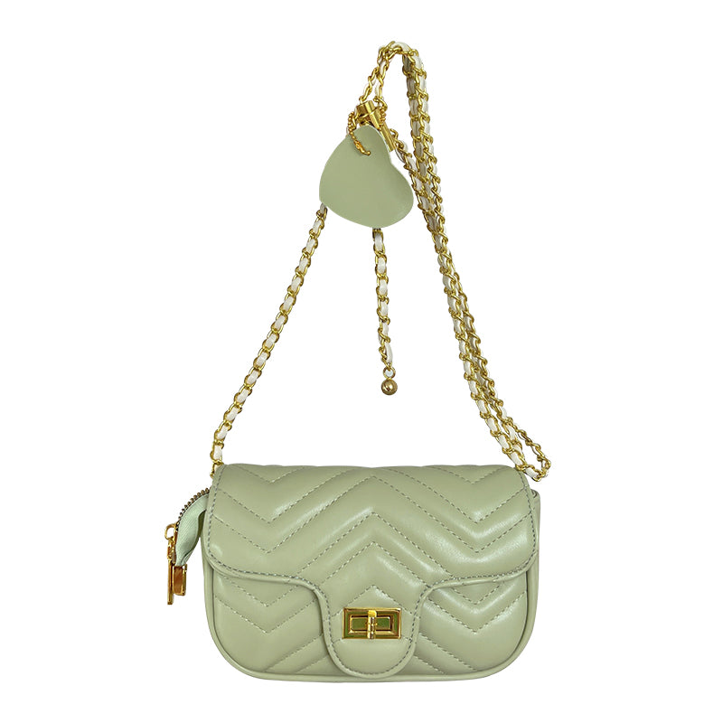 3color quilting heart strap bag