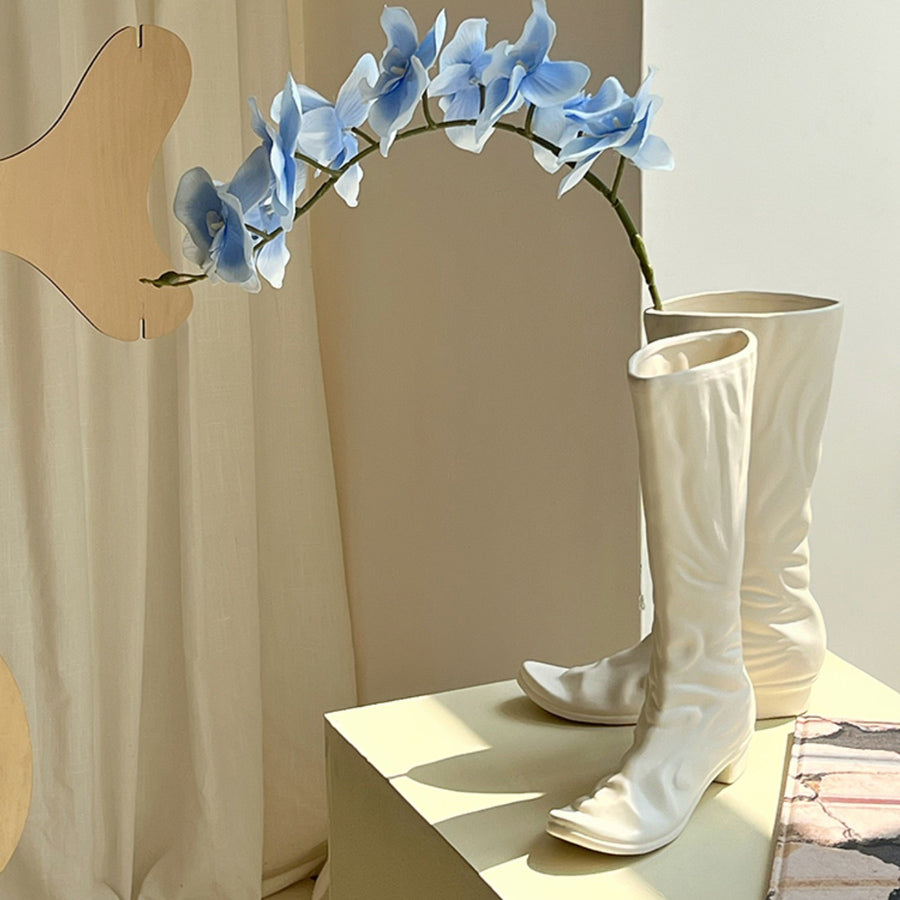 white boots vase