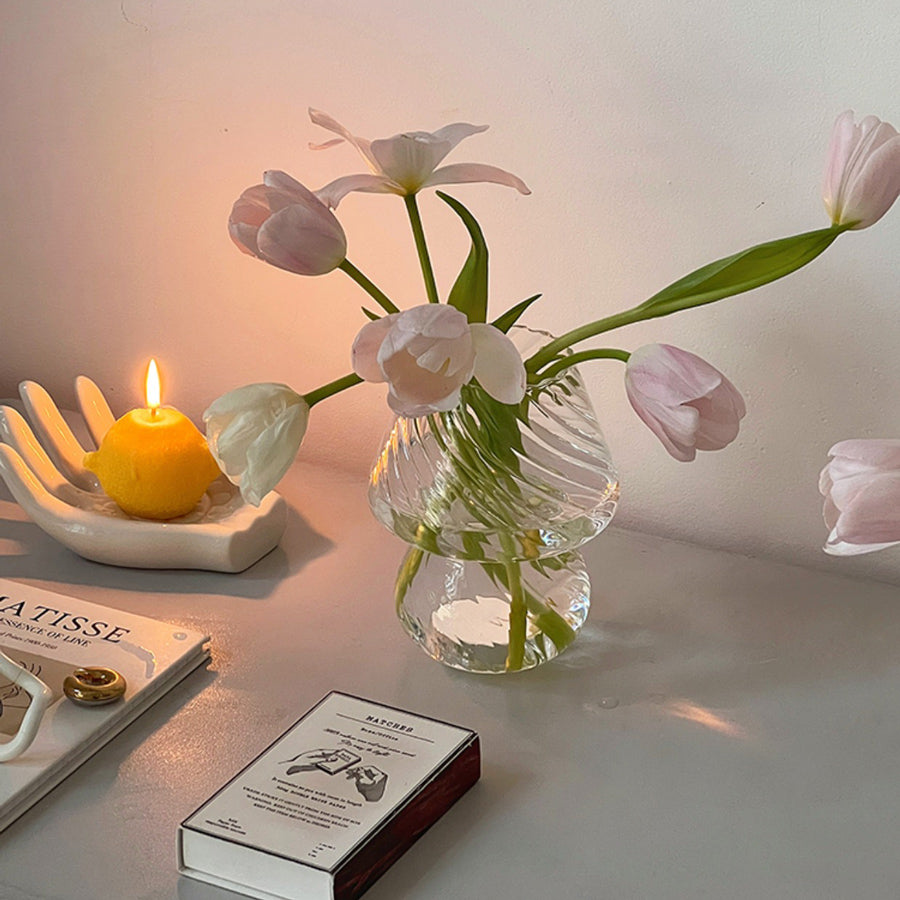 3color clear mushroom vase