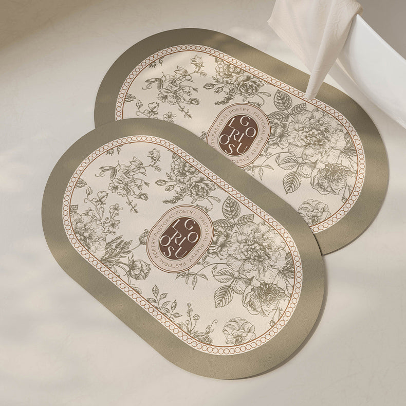 glorious green shadow flower bath mat