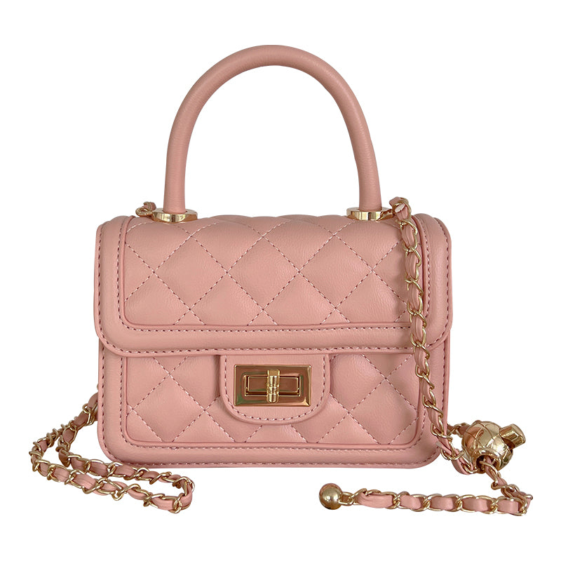 4color square quilting chain bag