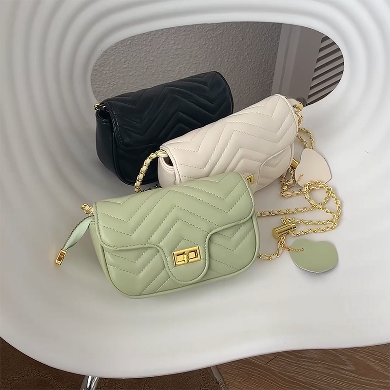 3color quilting heart strap bag