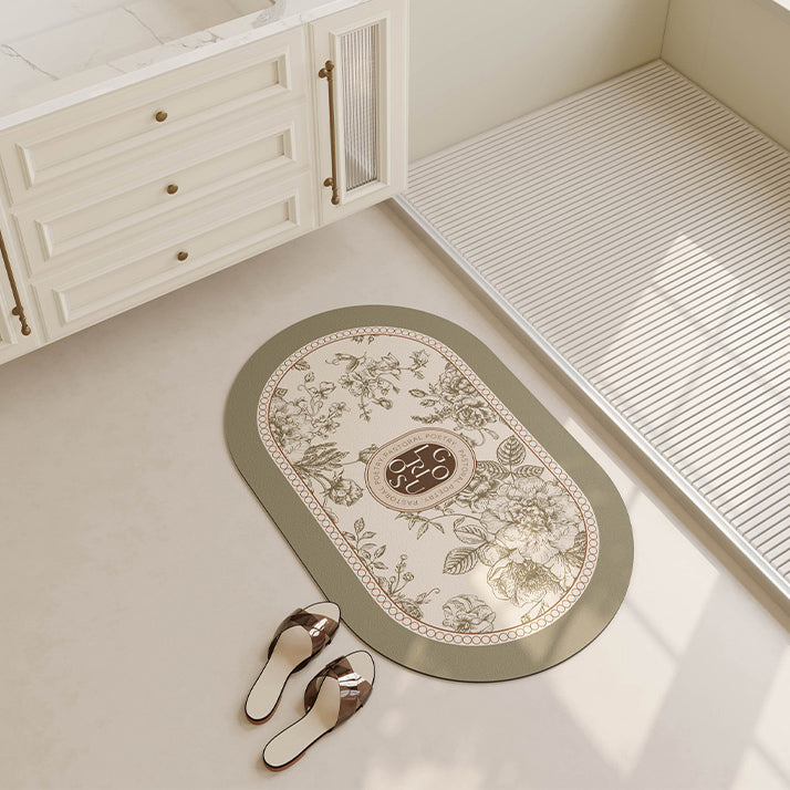 glorious green shadow flower bath mat