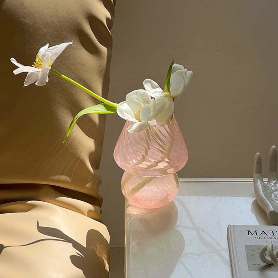 3color clear mushroom vase