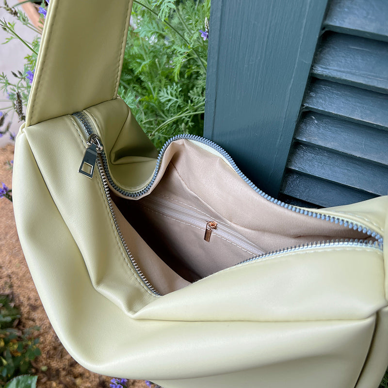 3color square leather shoulder bag