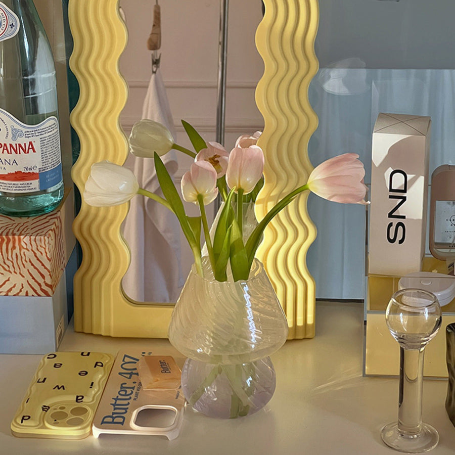 3color clear mushroom vase