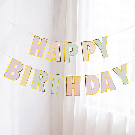【即納】happy birthday pastel garland