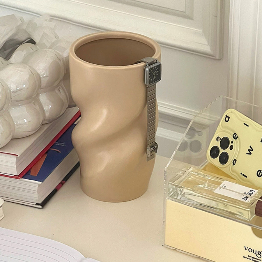 2color twiste barrel vase