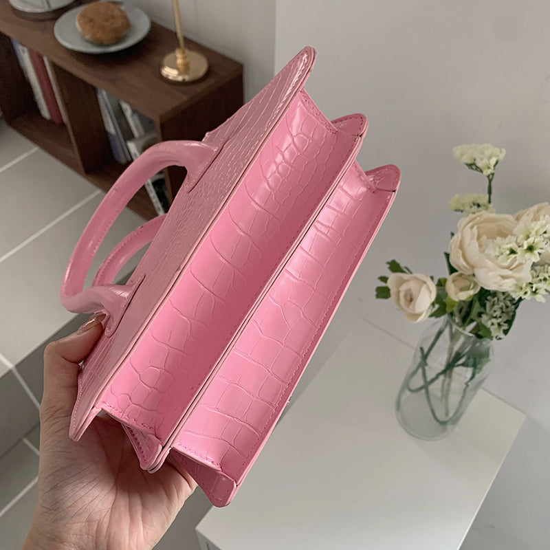 3color french square mini handbag