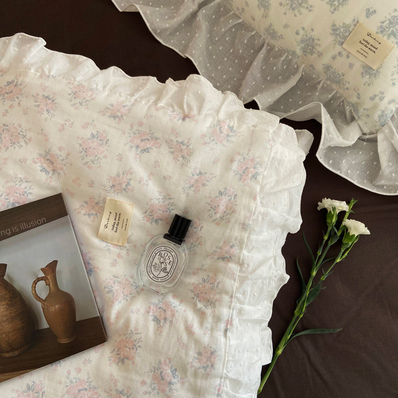 2color pale flower summer quilt