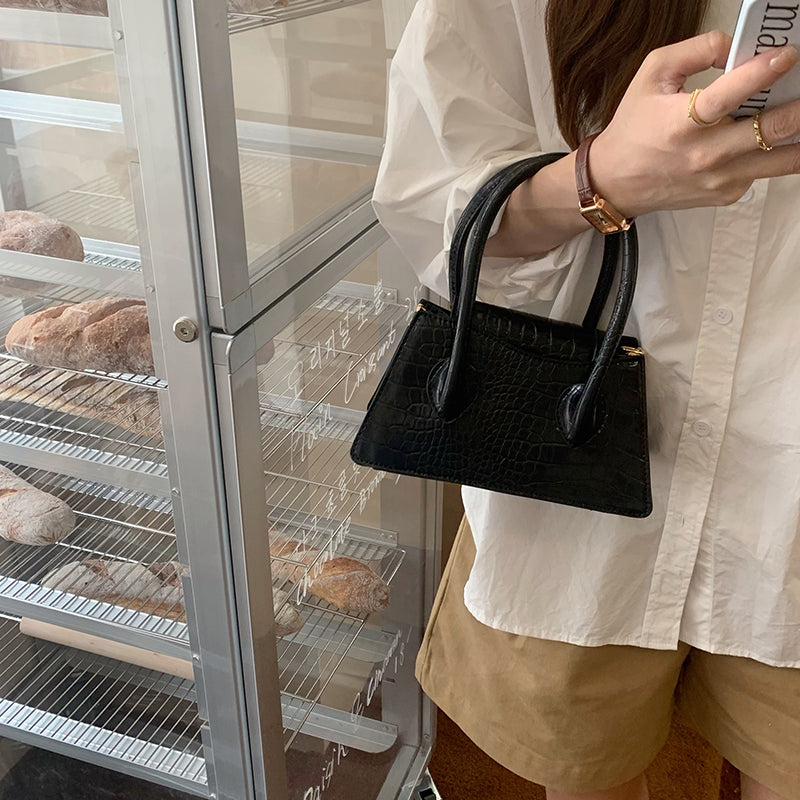 3color french square mini handbag
