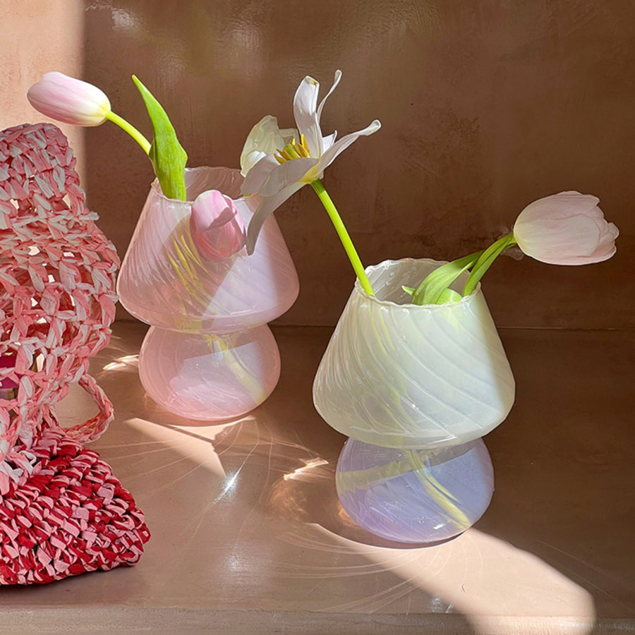 3color clear mushroom vase