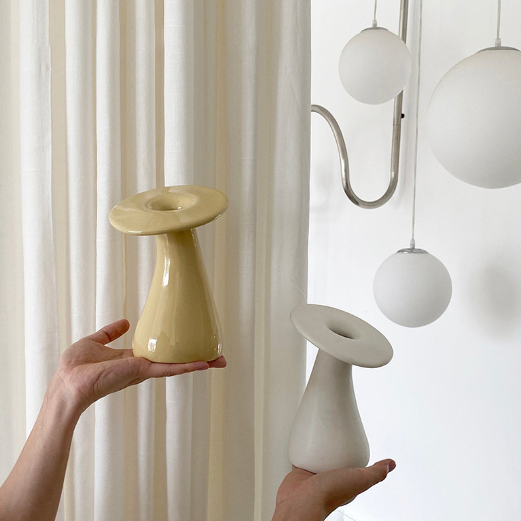2color mushroom mold vase