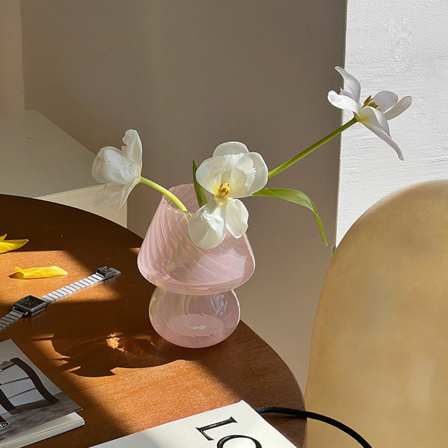 3color clear mushroom vase