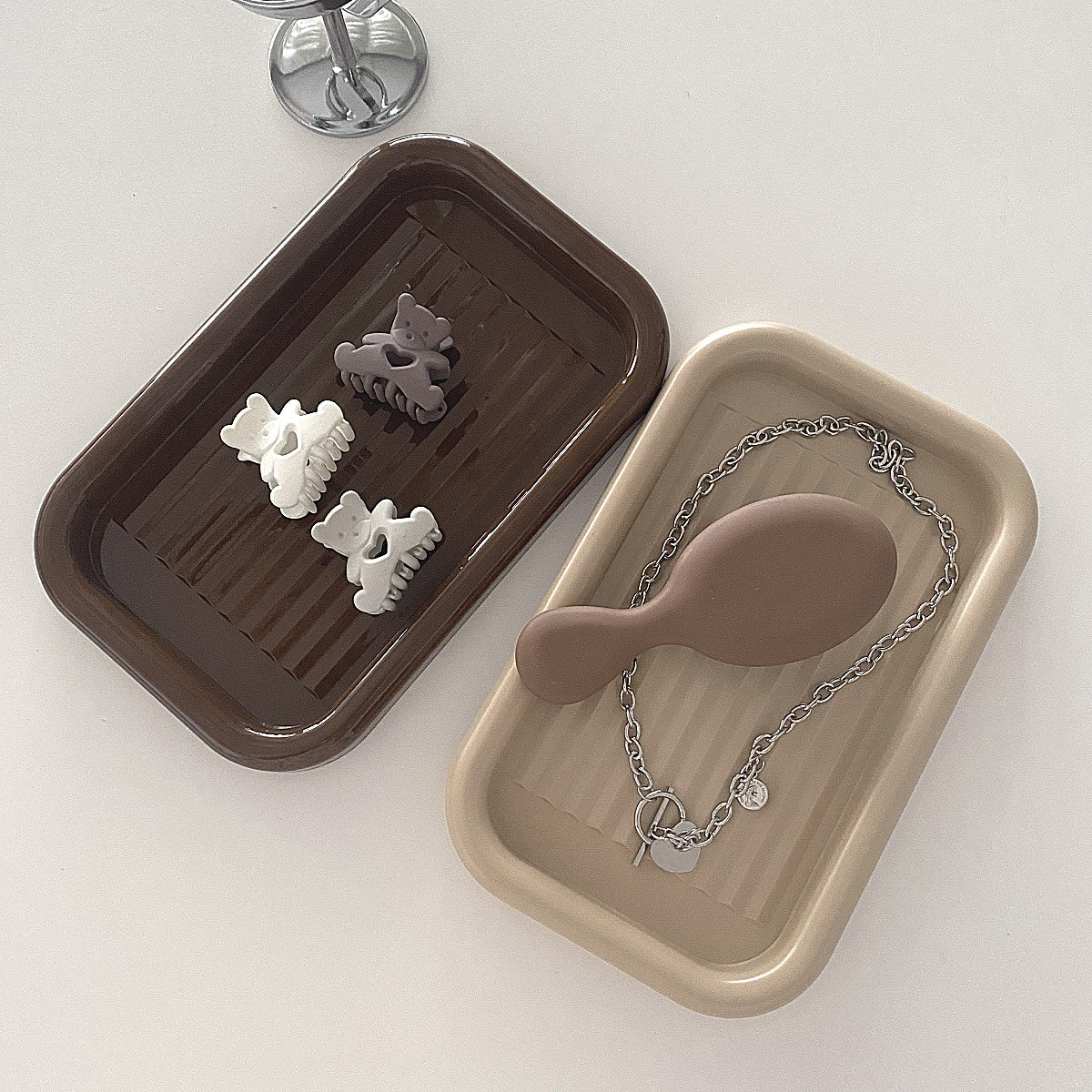 2set brown tray