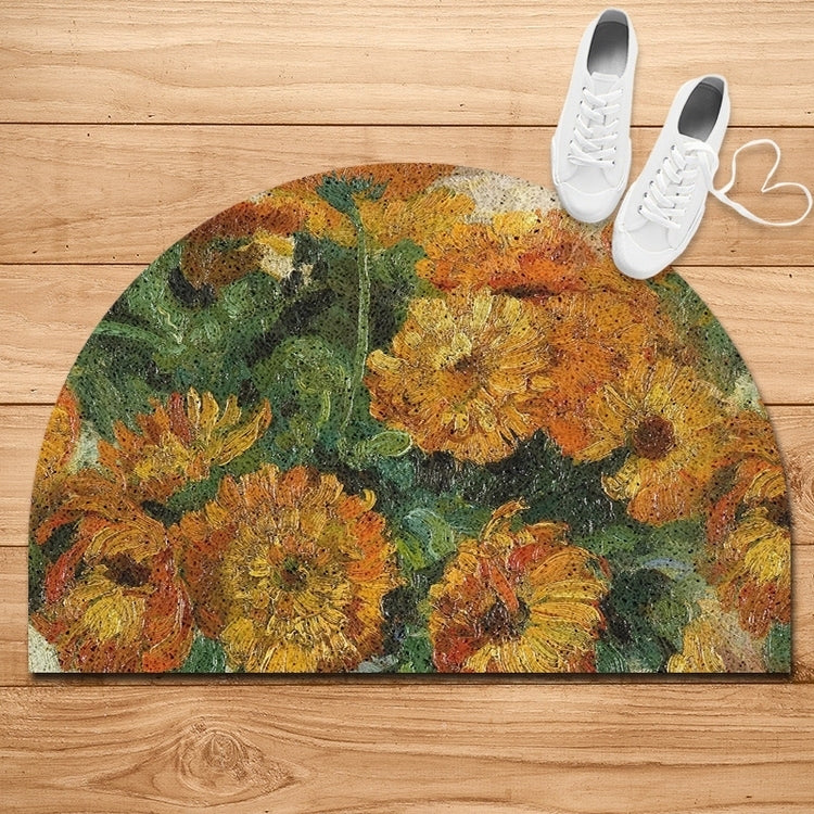 painting art flower door mat