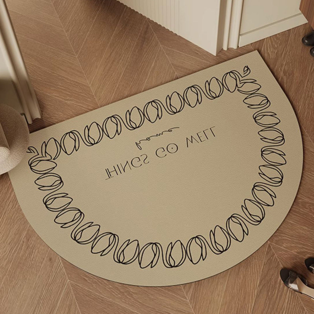 4color half circle door mat