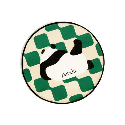 2color panda check round cushion