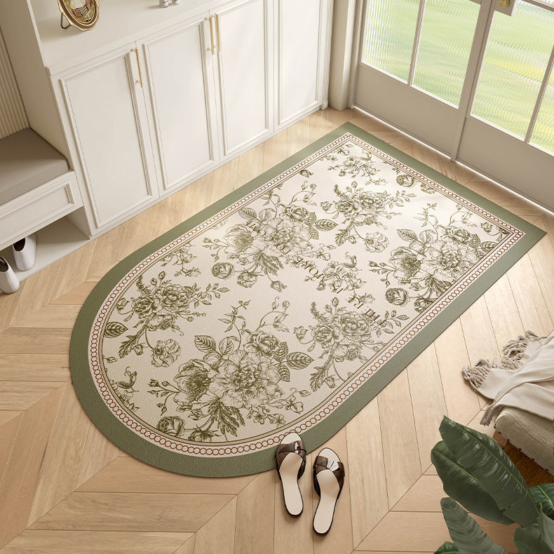 glorious green shadow flower door mat
