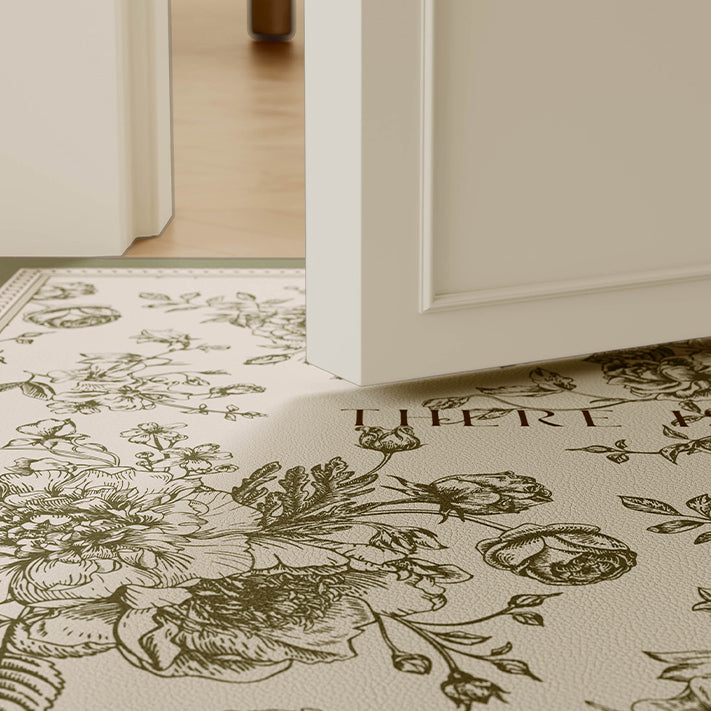 glorious green shadow flower door mat
