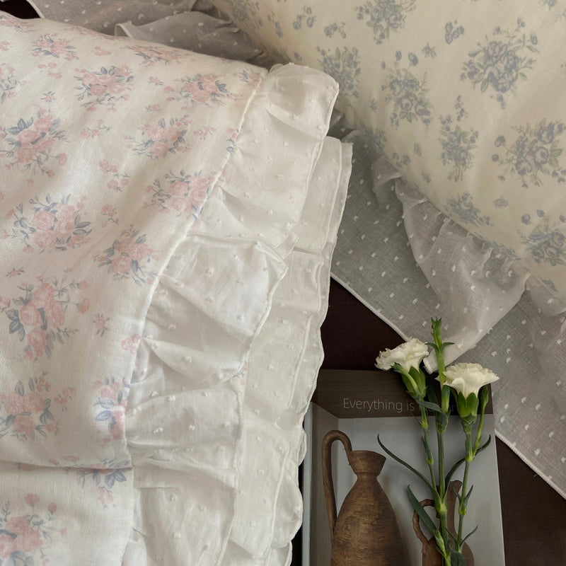 2color pale flower summer quilt