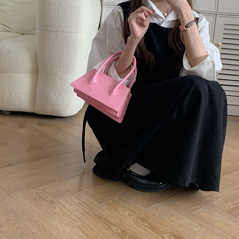 3color french square mini handbag